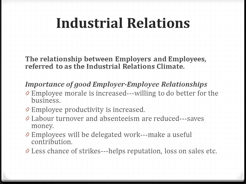 Relationship Between Employees and Health Care Organizations